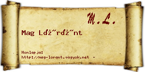 Mag Lóránt névjegykártya